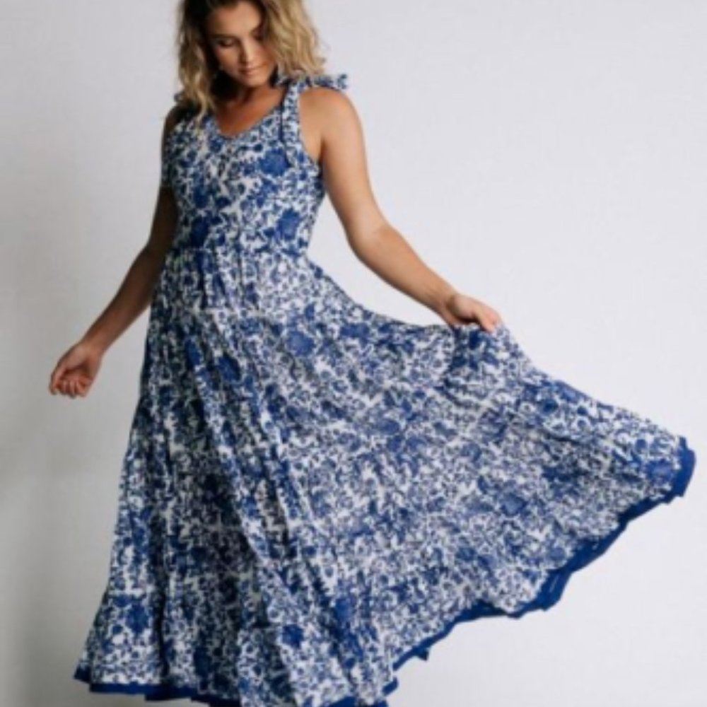 Free People Kika's Floral Printed Tiered Dress M